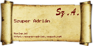 Szuper Adrián névjegykártya